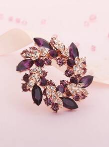 1pc Elegant Shiny Colorful Flower Wreath Women's Gift Brooch - Purple - View 1