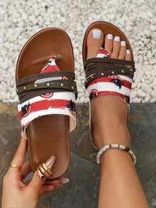 Women's Flat Fashion Retro Style Strappy Sandals, Summer Slippers - Color - View 3