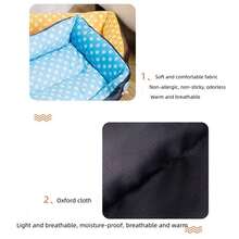 1入組牛津布+短毛絨+pp材質寵物床、柔軟溫暖、透氣、適用於小型和中型貓狗、四季通用、棒棒糖圓點設計 - 綠色 - 查看 5