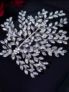 1pc Diamond Decor Fashionable Bridal Headwear - Silver - View 4