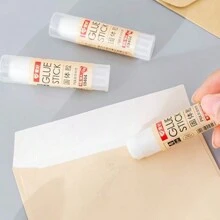 3入組簡約設計固體膠棒,pva安全材料,適用於學生、辦公室、diy項目 - 彩色 - 查看 1