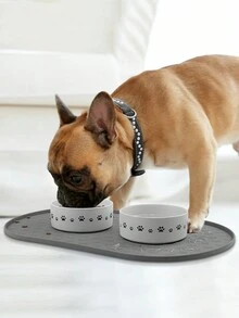 貓咪餐墊寵物餵食墊矽膠狗碗墊多貓爪設計 - 灰色 - 查看 9