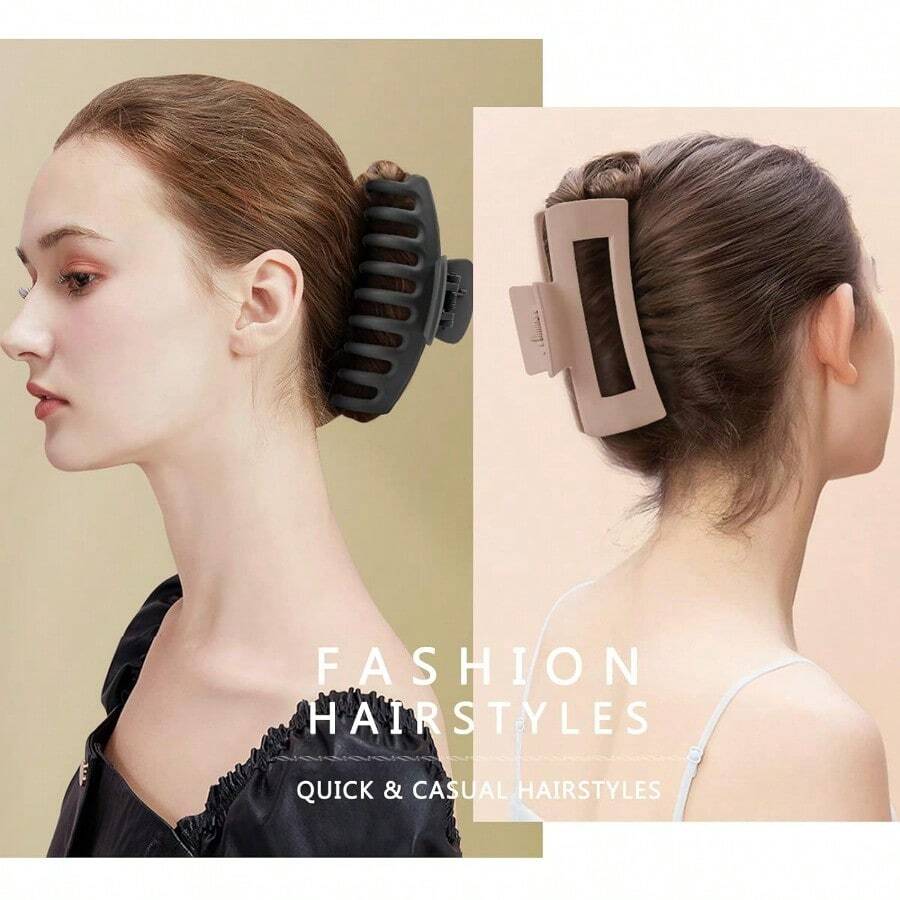 8 Pack Big Hair Claw Clips For Women Large Claw Clip For Thin Thick Curly Hair 90'S Strong Hold 4.33 Inch Nonslip Matte Jumbo Hair Clips (8 Pcs) - Multicolor - View 1