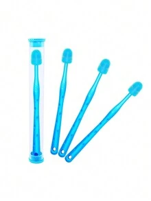 1入組隨機色彩的矽膠寵物牙刷,可360度清潔狗和貓的牙齒工具 - 彩色 - 查看 3