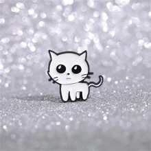 TBH Cat Dog Enamel Pins  Tbh Creature Brooches Lapel Badge Caring Mental Health Accessories Pin For Introverted Friends - White - View 3