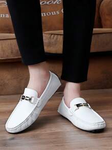 Men's Casual Slip-On Loafers Driving Shoes - White - View 2