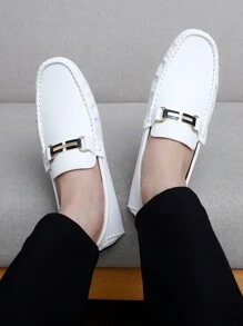 Men's Casual Slip-On Loafers Driving Shoes - White - View 4