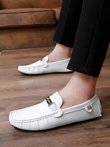 Men's Casual Slip-On Loafers Driving Shoes - White - View 3