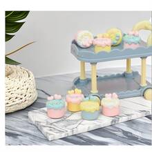 1入DIY樹脂配件，馬卡龍，乳酪蛋糕，立體食物玩具，批量蛋糕飾品，鑰匙扣吊墜 - 黃色愛心 - 查看 1