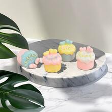 1入DIY樹脂配件，馬卡龍，乳酪蛋糕，立體食物玩具，批量蛋糕飾品，鑰匙扣吊墜 - 黃色愛心 - 查看 4