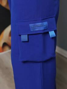 Women Pants - 寶藍色 - 查看 6