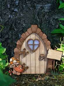 木製的家居及樓梯小精靈門裝飾,適用於花園裝飾 - 彩色 - 查看 2