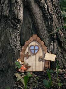 木製的家居及樓梯小精靈門裝飾,適用於花園裝飾 - 彩色 - 查看 1