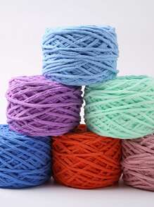 1pc Chunky Ice Yarn Crochet Thread For Handmade Knitting Diy Rug, Cushion, Scarf, Bag Material - 16 White - View 4