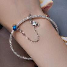 WOSTU 1入組925純銀宇航員安全鍊星球鏈配件,適用於女士手鐲手鍊diy精品珠串,宇航員系列 - 銀色 - 查看 4