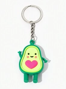 1pc Cartoon Avocado Keychain, Cute Bag Ornament For Students, Car Key, Woven Rope Decor Valentine's Day Valentines Car Accessories Bag Charm Backpack For School
