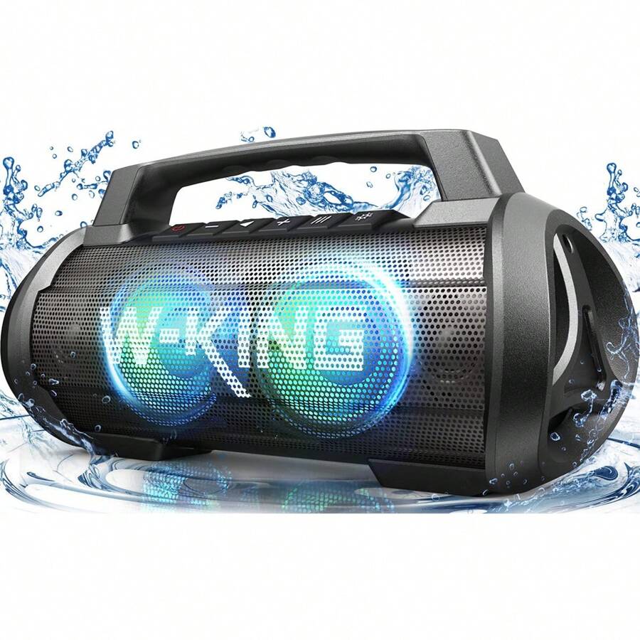 W-KING 70W (90W Peak) Bluetooth Speaker, Waterproof Portable Speaker Loud/Hifi/Heavy Bass, Outdoor Party Speakers Wireless Bluetooth With Stereo Pairing/Mic Slot/42H Play/Power Bank/TF/AUX/EQ - Black - View 1