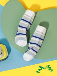 5p 藍色橫條紋竹纖維嬰兒襪 - 彩色 - 查看 5
