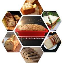 烘焙模具,吐司盒模具,不粘硅膠烘焙模具,1入組麵包盤硅膠模具,適用於diy蛋糕、麵包、肉糕和煎餅,可以放在冰箱、微波爐和烤箱使用 - 紅色 - 查看 11