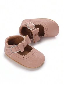 New Arrival Fall Solid Color Retro Style Girls' Princess Shoes, Non-Slip And Breathable, Suitable For 0-1 Year Old Infant - Pink - View 4