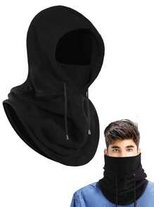 拉麵罩滑雪面罩保暖極簡呼吸舒適男女運動面罩黑色