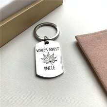 1 Pc Show Your Appreciation With A Special Uncle Keychain: Perfect For Valentines, And Birthdays - Maroon - View 4