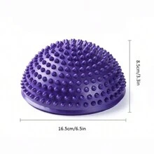 PVC Semi-Circular Durian Ball Inflatable Half Yoga Balls Massage Point Fitball Exercises Disc Trainer Fitness Balance Ball Core Pump For Improving Posture, Stability - Purple - View 6