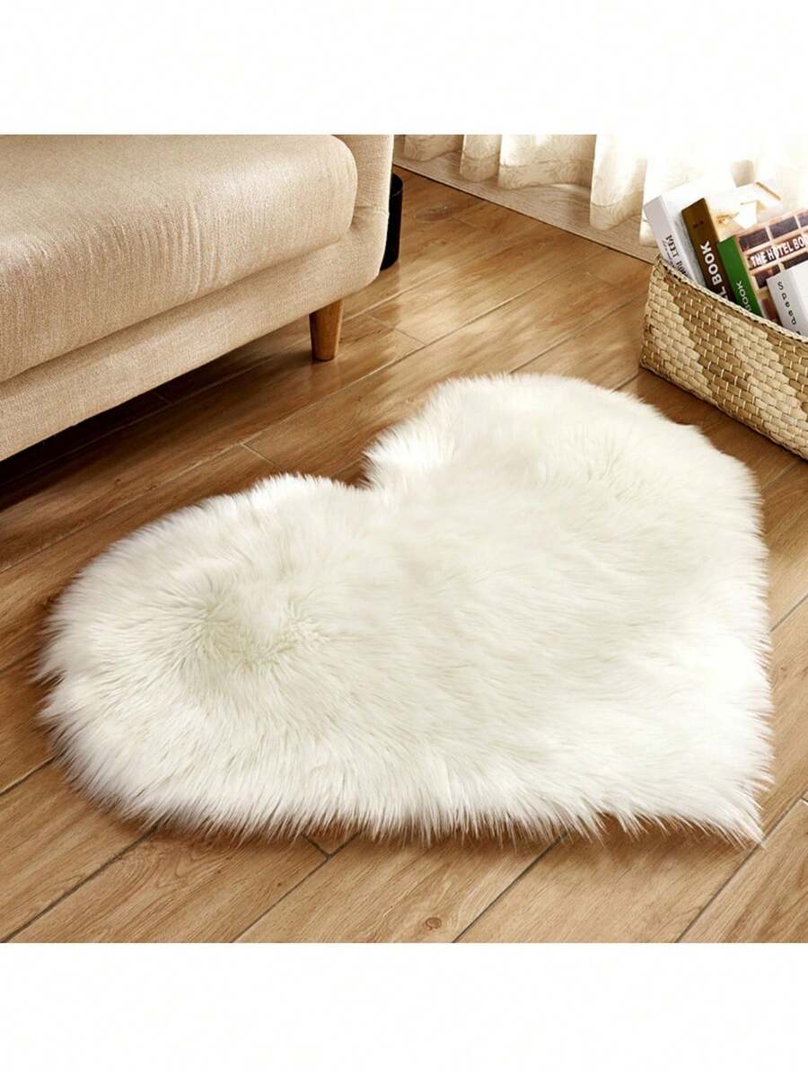 1入心形地毯,豪華地毯適用於客廳和臥室,家居裝飾情人節裝飾19.6英寸*23.6英寸/50厘米*60厘米 - 白色 - 查看 1