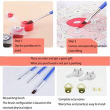 1pc/Flower Digital Oil Painting DIY Color Filling Living Room Decoration Hanging Painting Hand Filled Oil Color Painting - YF-563 In Full Bloom; 30*40cm - View 9