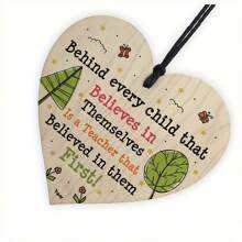 1入木製心形禮物,獻給老師、感謝、告別學校、護士 - 木質色 - 查看 6