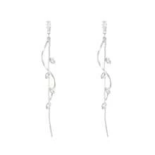 1 對 Ins 風格小眾設計,輕奢簡約,高端百搭,銅鑲鋯旋轉麻花裝飾,長流蘇耳環,耳環,適合女士日常佩戴,訂婚婚宴配飾,情人節禮物女朋友 - 流蘇耳環 - 查看 9