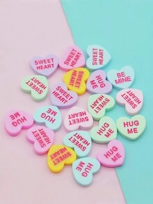 20 piezas Decoraciones lindas para arte de uñas, Diseño dulce con forma de corazón de 3D Rhinestone, Mezcla aleatoria de resina plana, Accesorios de arte de uñas DIY para el Día de San Valentín, Suministros para uñas - Multicolor - Ver 4