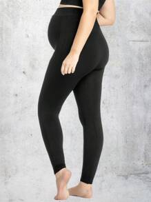 Calça Legging Gestante Zee Rucci Cós Alto Maternidade Conforto Sustentação Barriga Preto - Preto - Visão 4