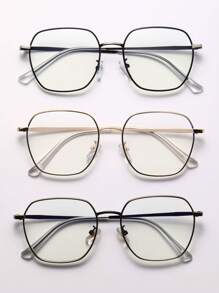 1 件装男士时尚齿轮框金属眼镜 - 彩色 - 查看 1