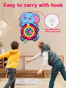 1 套嬰兒卡通牛動物飛鏢盤黏球家庭互動兒童益智玩具聖誕節生日節日禮物（部分零件隨機發送） - 淺藍色 - 查看 3