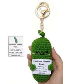 1 件手工鉤針娃娃扣環書包吊墜- 可愛有趣的表情包創意黃瓜毛衣娃娃,手工泡菜黃瓜禮物,可愛的泡菜黃瓜針織娃娃,節日裝飾禮物,裝飾吊墜,家居裝飾,桌面裝飾,完美的節日禮物,情人節禮物,新年禮物鑰匙圈吊飾 - 綠色 - 查看 4