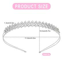 1入組水晶髮箍，適用於日常旅行約會假期皇冠 - 白色 - 查看 2