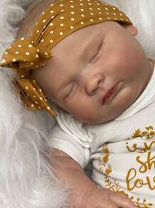 GUESSBELLY 逼真60cm24英寸柔軟矽膠重生睡眠女嬰娃,手繪3d肌膚和血管,可愛的裝扮玩具 - 黃色 - 查看 5