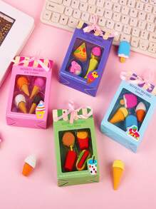 甜點蛋糕組、橡皮擦、兒童小禮物4件套,隨機發放 - 彩色 - 查看 1