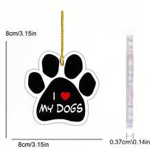 1pc Creative 2d Acrylic Dog Paw Car Pendant, Keychain, Festival Decoration, Christmas Gift, For Ladies' Bag - Black and White - View 3
