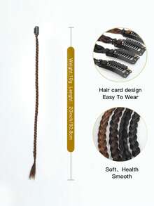 20吋拳擊辮女孩時尚髮型假髮,女士扭轉辮無痕隱形bb夾拳擊辮 - 棕色 - 查看 3