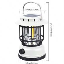 1pc Outdoor Atmosphere Solar-Powered Vintage Portable Camping Lantern For Outdoor, Lighting, Yard, Bedroom Decoration, Outdoor Garden Lighting For Pathway, Yard, Patio - Solar Camping Light - View 9