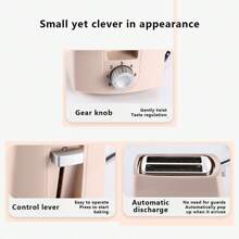 小型自動多功能烤麵包機,家用ce認證早餐烘培麵包切片機 - 白色 - 查看 7