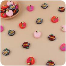 1pc New Creative Cartoon Apple Shaped Silicone Bead For Children's Art & Crafts Diy Silicone Colorful Jewelry Making Accessories - Hot Pink - View 6