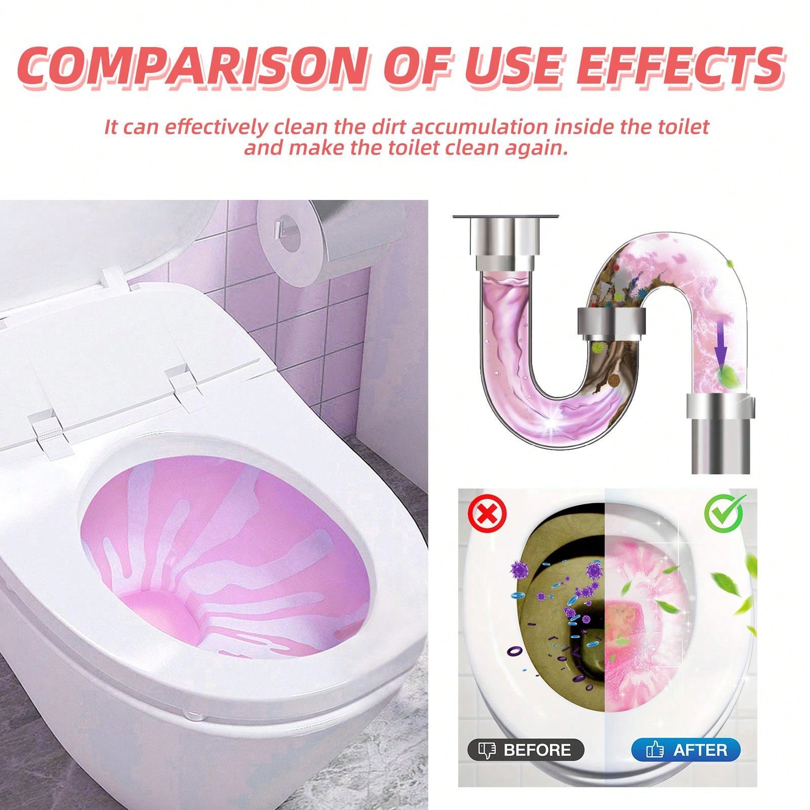 12pcs Toilet Effervescent Tablet Toilet Cleaner Toilet Cleaner Odor