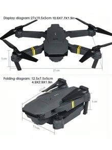 E58 Drone Con Cámara, Rc Quadcopter Plegable Con Vídeo En Vivo Fpv Wifi, Altitud Fija, Despegue / Aterrizaje Con Un Solo Botón, Rotación 3d, Control De Aplicación, Flujo Óptico, Juguete Volador De Control Remoto, Color Negro En Una Caja, 1 Pieza, Accesorios De Color Aleatorio (teléfono No Incluido) - Negro - Ver 11