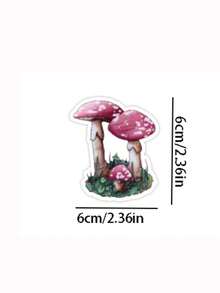 50pcs Mushroom Design Waterproof Graffiti Stickers For Suitcase, Laptop, Skateboard, Fridge, Water Bottle, Car - Multicolor - View 2