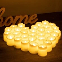 8入組/12入組/24入組led無火氛圍蠟燭,用於裝飾、生日派對、晚餐桌和婚禮場合 - 黃色 - 查看 2