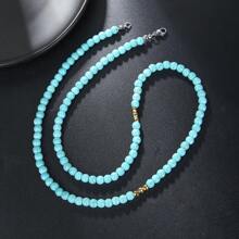 1 件復古龐克風格熔岩和地圖碧玉和啞光石頭治療串珠項鍊 - 彩色 - 查看 19