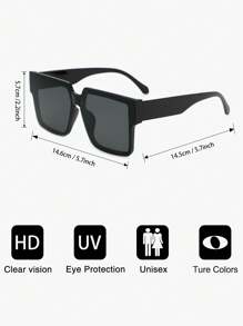 1 件装 女士 大号方形塑料镜框 时尚眼镜 适合街头日常散步 服饰配饰 - 彩色 - 查看 10